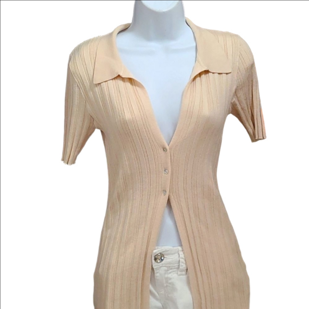 Forever 21 Cream Button Down Top Large
